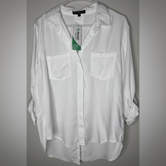 Velvet Heart long sleeve Button-Up Shirt open back tail 100% Tencel size medium - Picture 1 of 6